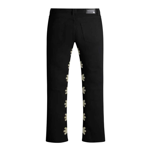 Lost Shdws Black Bone Sun Logo Denim Jeans by Lost Shadows - NWAHYPE No.1 for streetwear Pants in USA