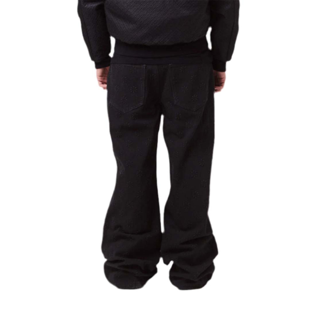 Lost Shdws Black Embossed Denim Jeans by Lost Shadows - NWAHYPE No.1 for streetwear Pants in USA