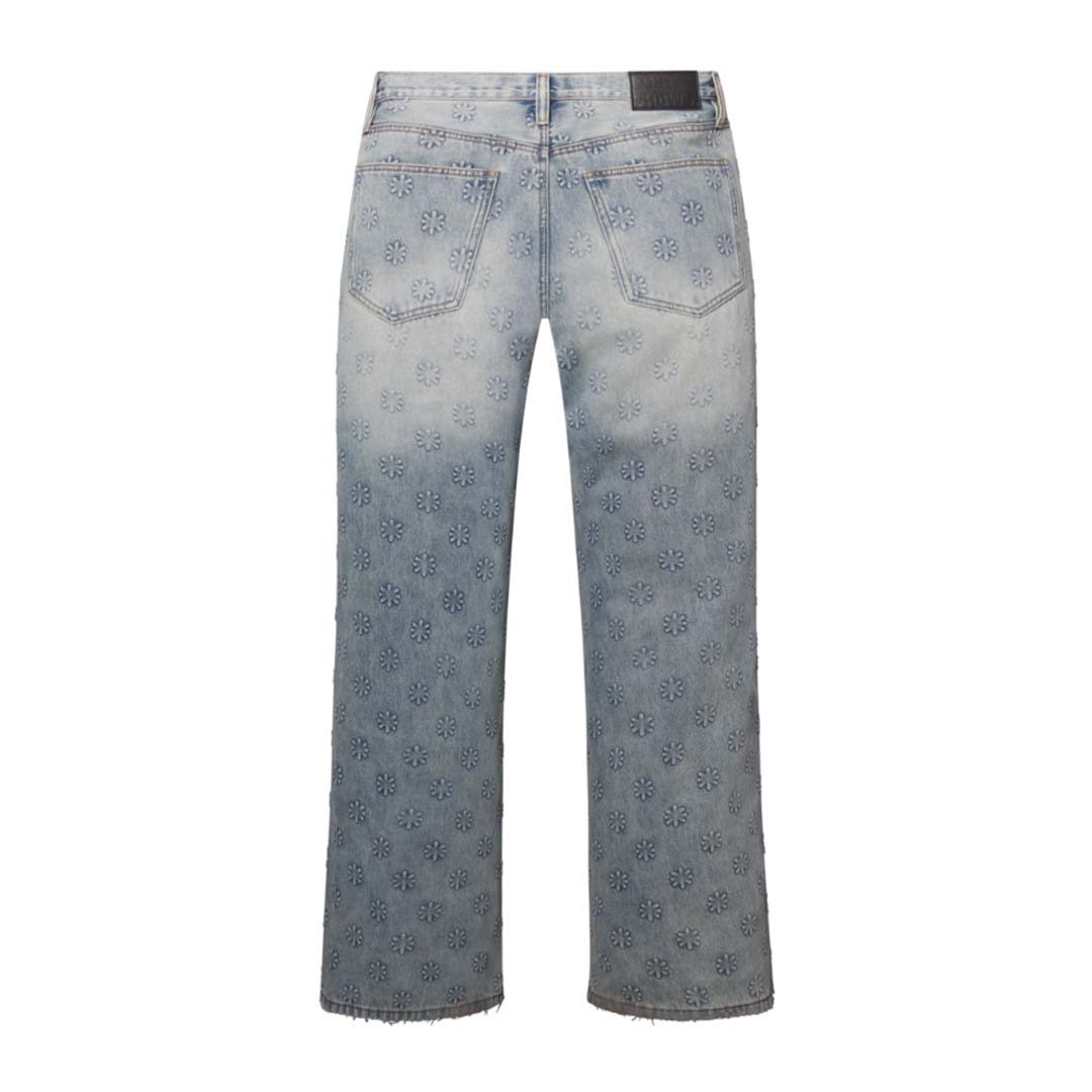 Lost Shdws Blue Embossed Denim Jeans by Lost Shadows - NWAHYPE No.1 for streetwear Pants in USA