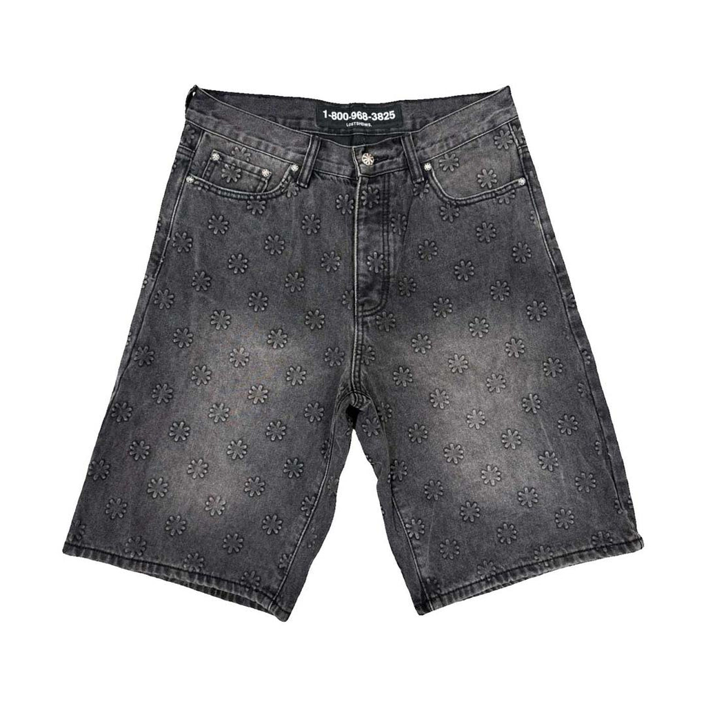 Lost Shdws Embossed Logo Washed Black by Lost Shadows - NWAHYPE No.1 for streetwear Shorts in USA