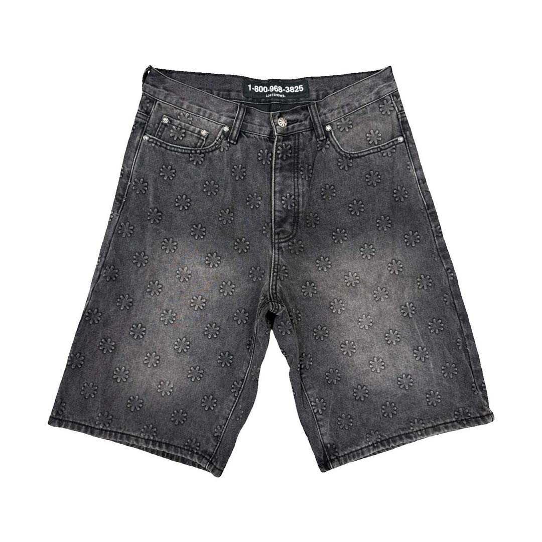 Lost Shdws Embossed Logo Washed Black by Lost Shadows - NWAHYPE No.1 for streetwear Shorts in USA