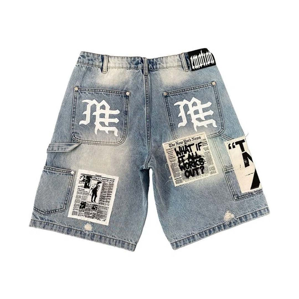 Mixed Emotions AI Denim Shorts Blue by Mixed Emotions - NWAHYPE No.1 for streetwear T-Shirts in USA