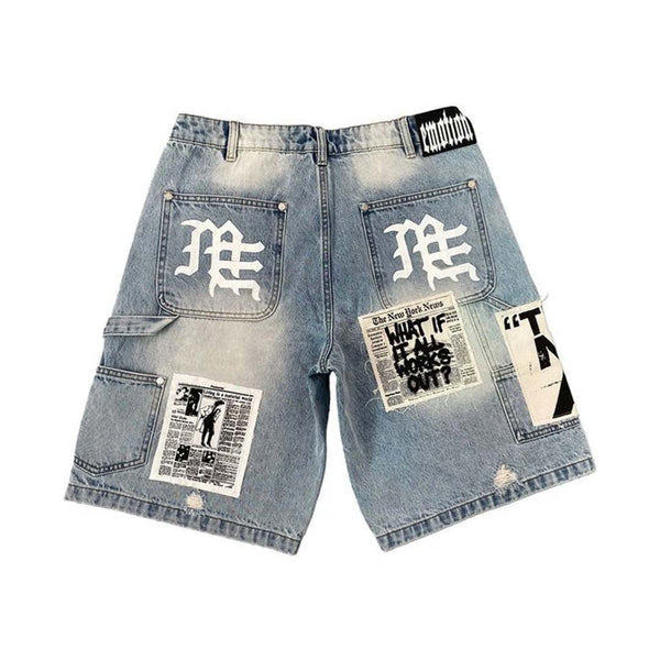 Mixed Emotions AI Denim Shorts Blue by Mixed Emotions - NWAHYPE No.1 for streetwear T-Shirts in USA