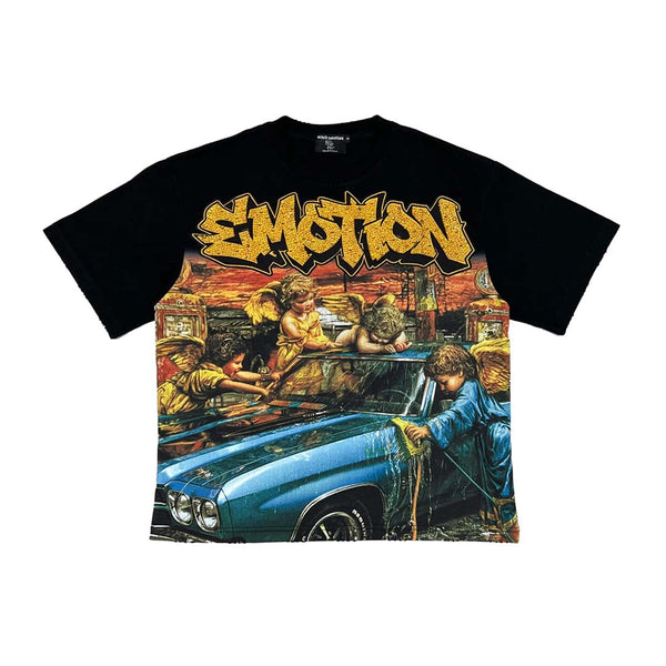 Mixed Emotions Angel Wash Tee Black by Mixed Emotions - NWAHYPE No.1 for streetwear T-Shirts in USA