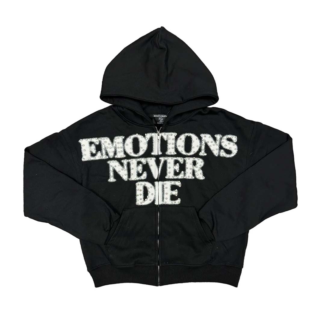 Mixed Emotions Black End Rhinestone Hoodie by Mixed Emotions - NWAHype 1 for streetwear Hoodies in USA