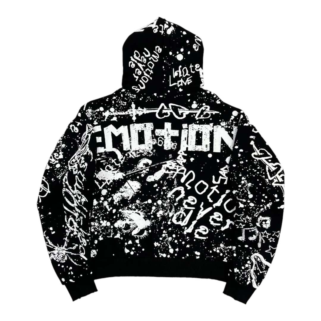 Mixed Emotions Black Graffiti Hoodie by Mixed Emotions - NWAHYPE No.1 for streetwear Hoodies in USA