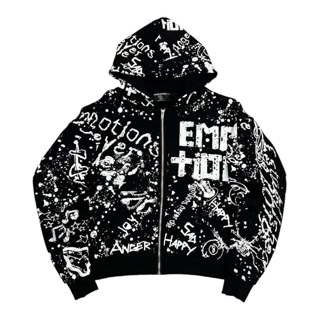 Mixed Emotions Black Graffiti Hoodie by Mixed Emotions - NWAHYPE No.1 for streetwear Hoodies in USA
