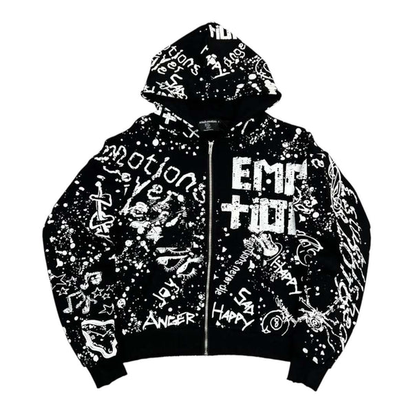 Mixed Emotions Black Graffiti Hoodie by Mixed Emotions - NWAHYPE No.1 for streetwear Hoodies in USA