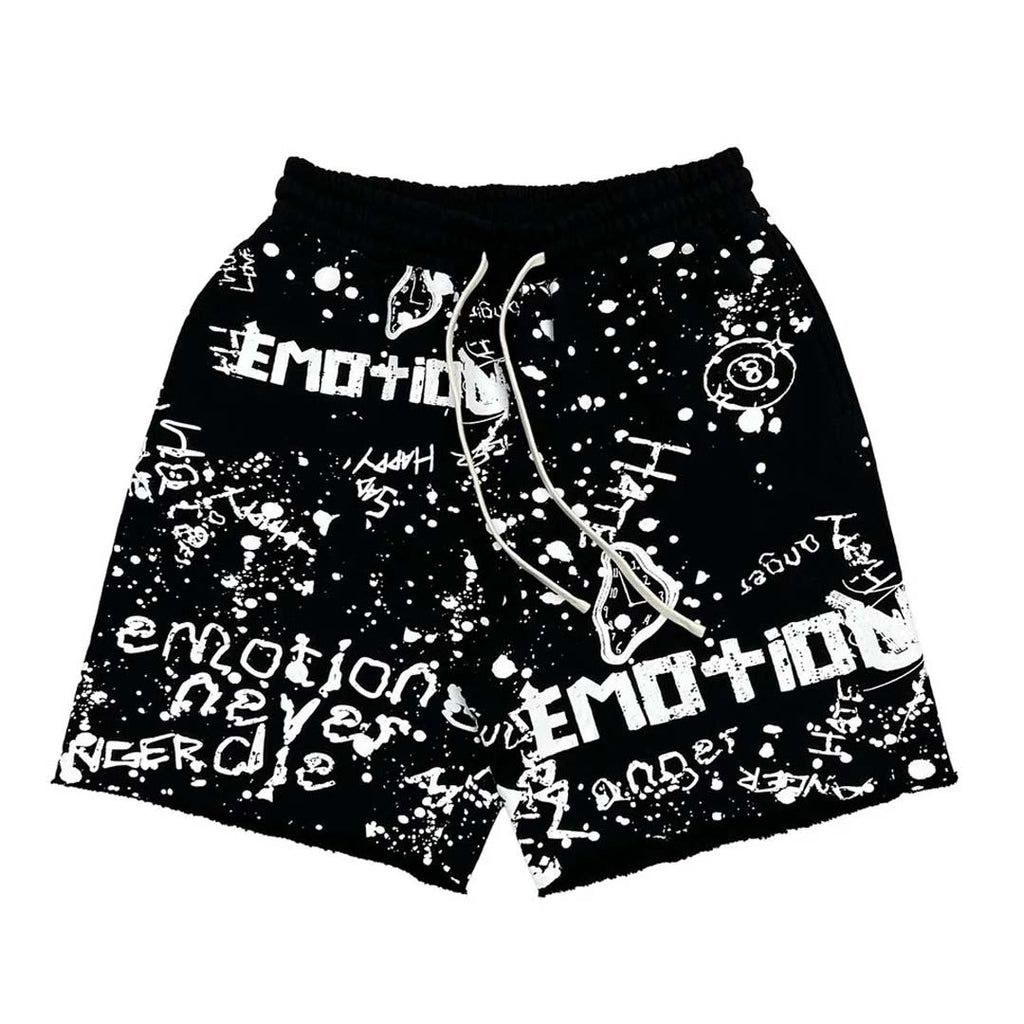 Mixed Emotions Black Graffiti Shorts by Mixed Emotions - NWAHYPE No.1 for streetwear Shorts in USA