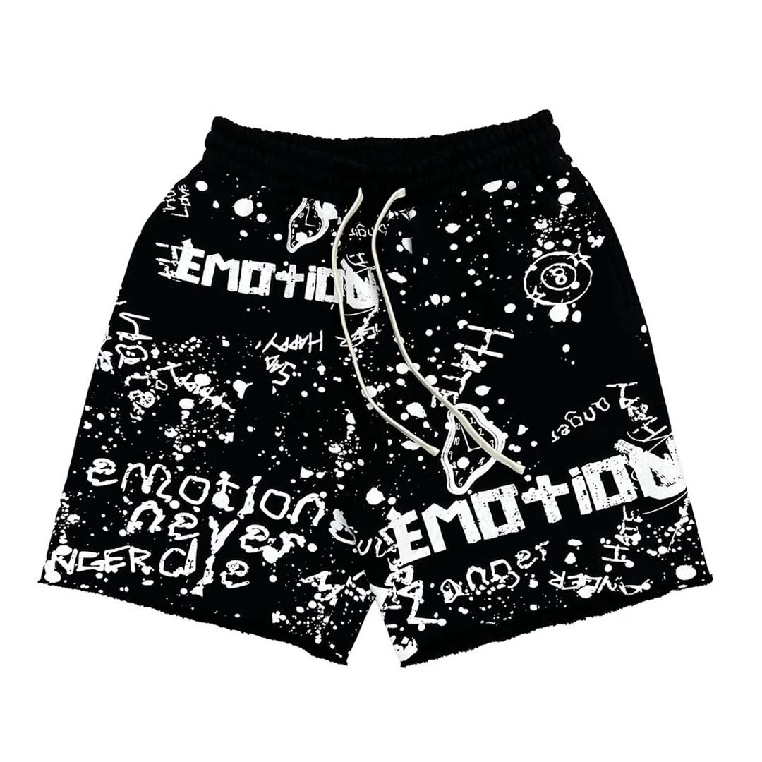 Mixed Emotions Black Graffiti Shorts by Mixed Emotions - NWAHYPE No.1 for streetwear Shorts in USA