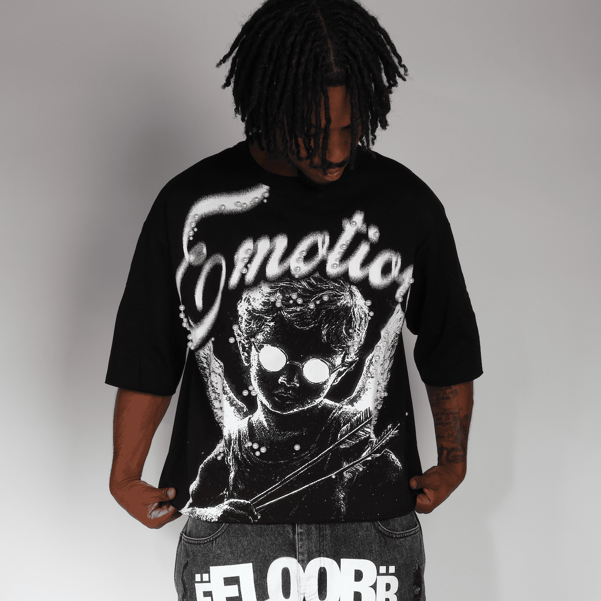 Mixed Emotions Black Pearl Cropped Tee by Mixed Emotions - NWAHype 1 for streetwear T-Shirts in USA