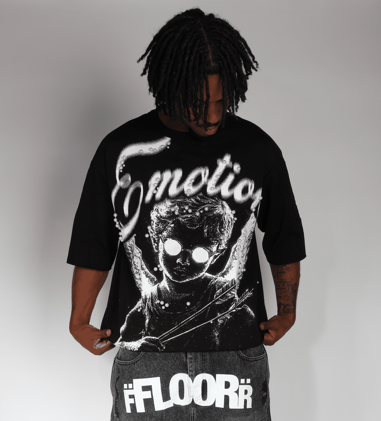 Mixed Emotions Black Pearl Cropped Tee by Mixed Emotions - NWAHype 1 for streetwear T-Shirts in USA