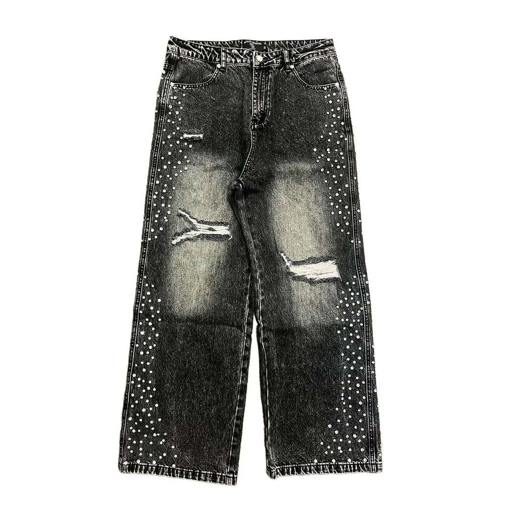 Mixed Emotions Black Stone Baggy Denim Jeans by Mixed Emotions - NWAHYPE No.1 for streetwear Pants in USA