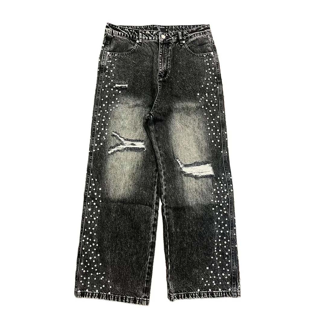 Mixed Emotions Black Stone Baggy Denim Jeans by Mixed Emotions - NWAHYPE No.1 for streetwear Pants in USA