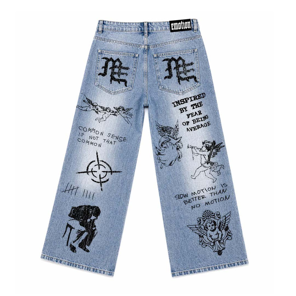 Mixed Emotions Blue Canvas Denim Jeans by Mixed Emotions - NWAHYPE No.1 for streetwear Pants in USA