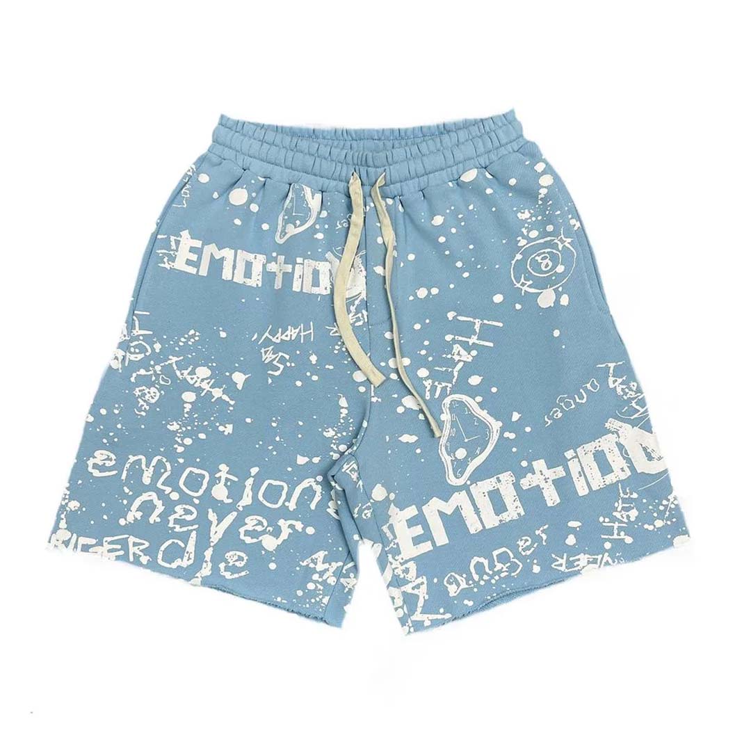 Mixed Emotions Blue Graffiti Shorts by Mixed Emotions - NWAHYPE No.1 for streetwear Shorts in USA