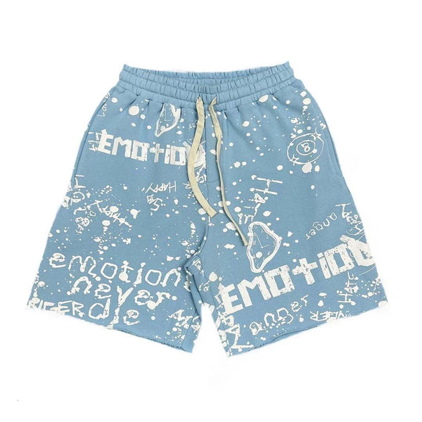 Mixed Emotions Blue Graffiti Shorts by Mixed Emotions - NWAHYPE No.1 for streetwear Shorts in USA