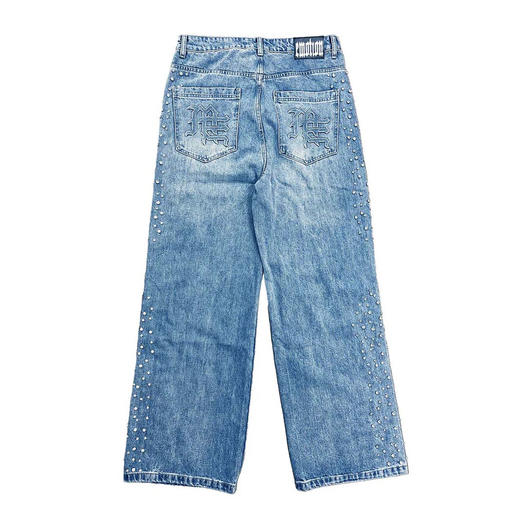 Mixed Emotions Blue Stone Baggy Denim Jeans by Mixed Emotions - NWAHYPE No.1 for streetwear Pants in USA