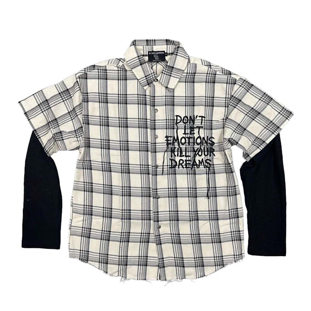 Mixed Emotions Cream Dreams Flannel Shirt by Mixed Emotions - NWAHYPE No.1 for streetwear T-Shirts in USA
