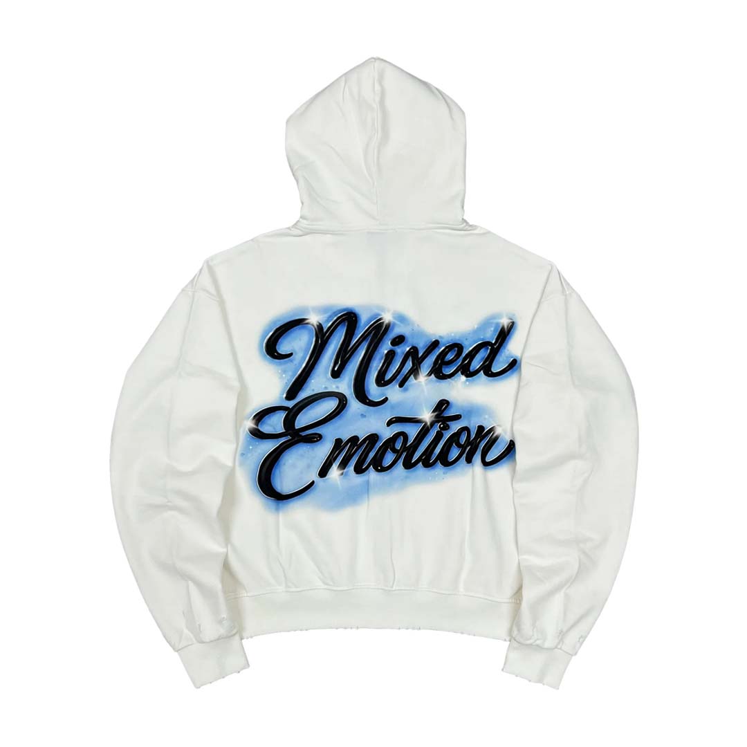 Mixed Emotions Cupid's Arrow Zip Up Hoodie White Blue by Mixed Emotions - NWAHYPE No.1 for streetwear Hoodies in USA