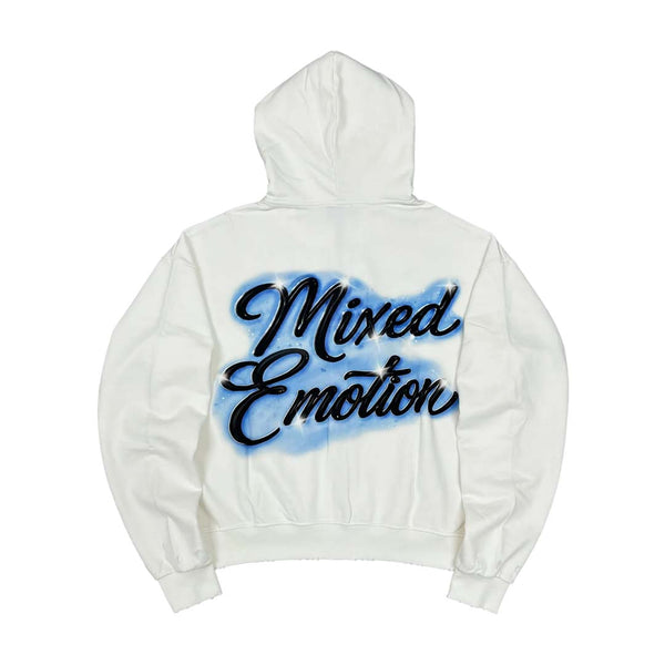 Mixed Emotions Cupid's Arrow Zip Up Hoodie White Blue by Mixed Emotions - NWAHYPE No.1 for streetwear Hoodies in USA