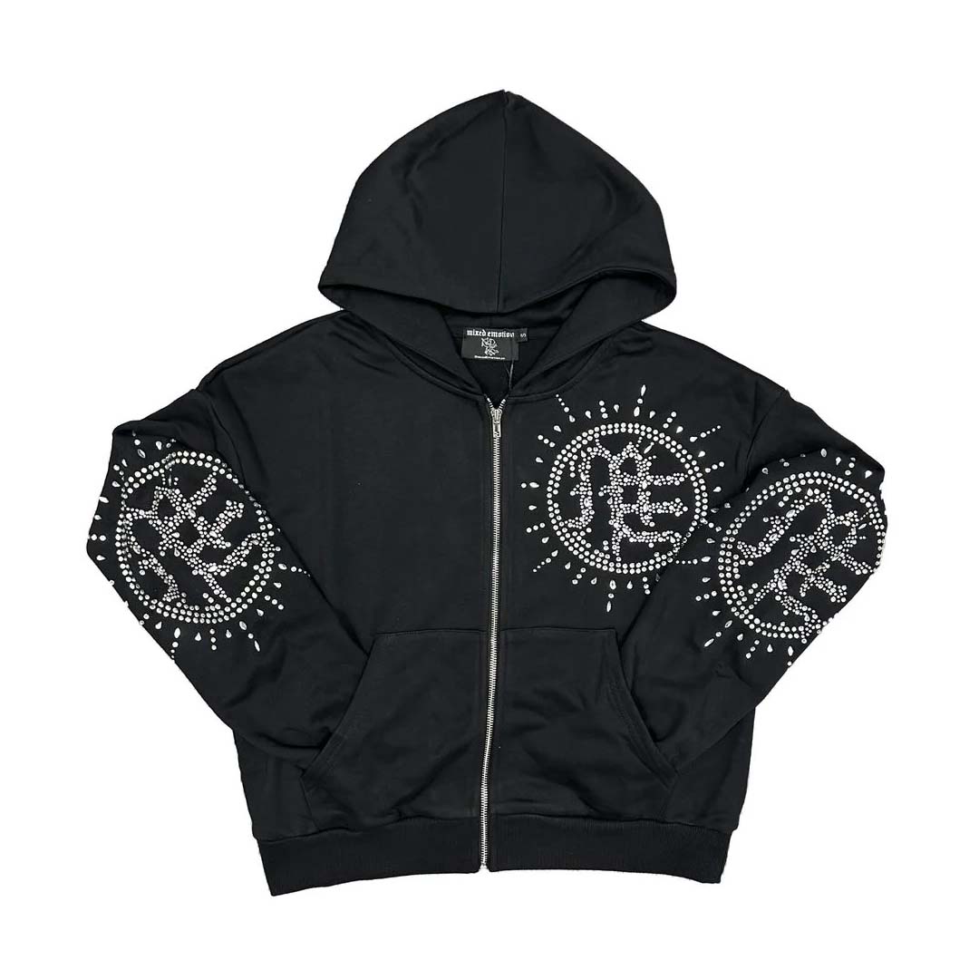 Mixed Emotions Eclipse Black Zip Up Hoodie by Mixed Emotions - NWAHype 1 for streetwear Hoodies in USA
