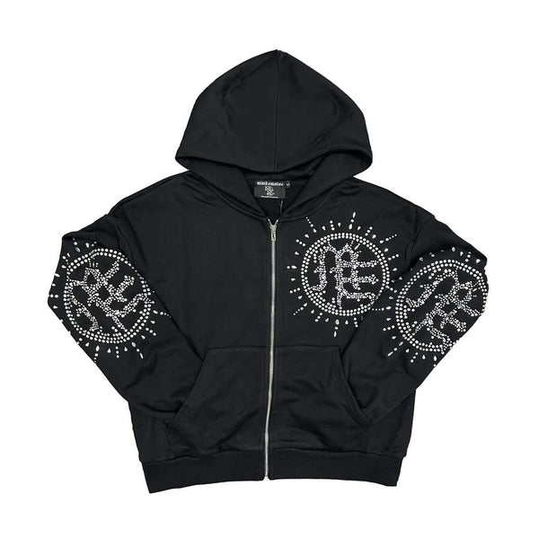 Mixed Emotions Eclipse Black Zip Up Hoodie by Mixed Emotions - NWAHype 1 for streetwear Hoodies in USA