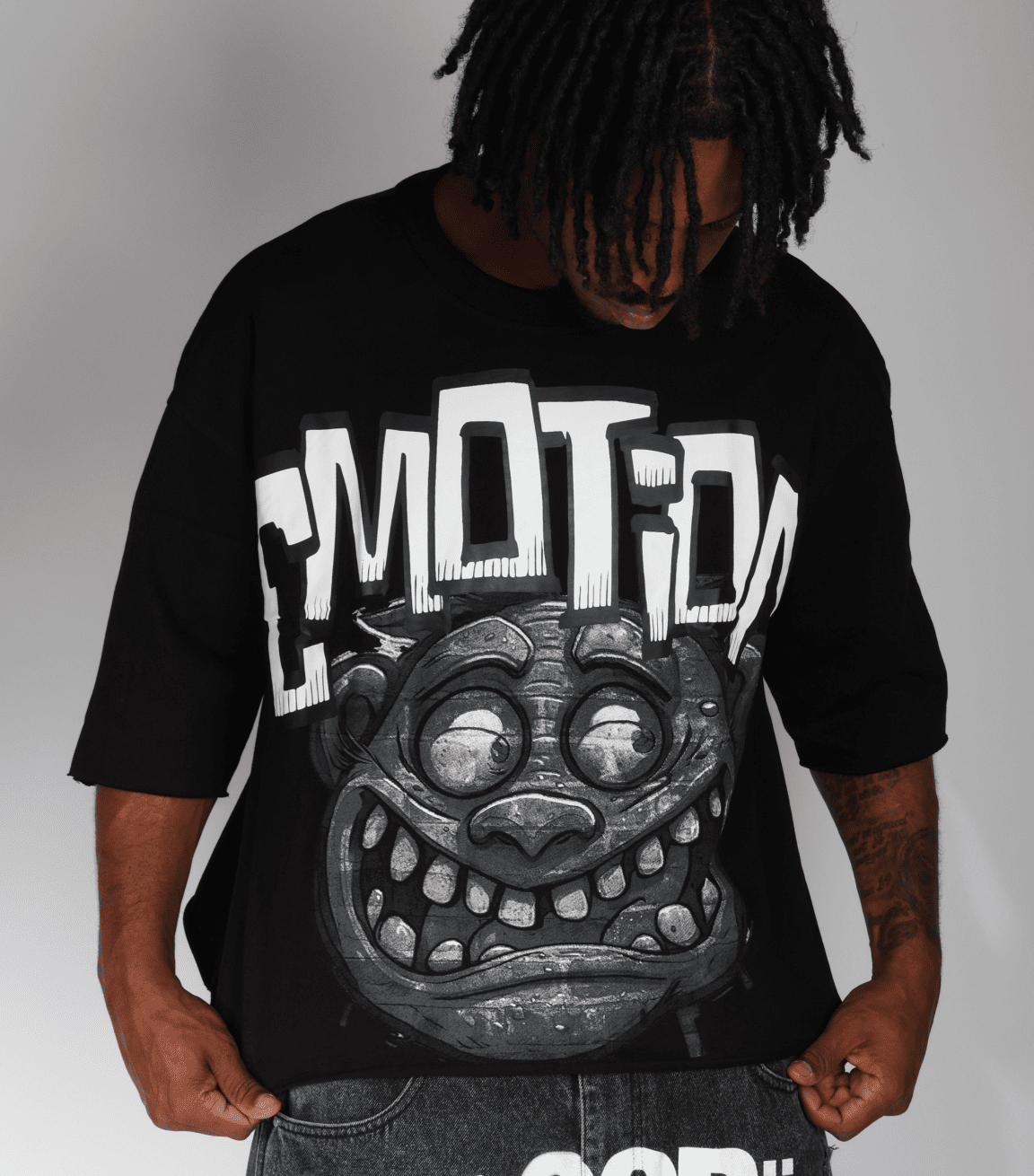 Mixed Emotions Monster Cropped Black Tee by Mixed Emotions - NWAHype 1 for streetwear T-Shirts in USA