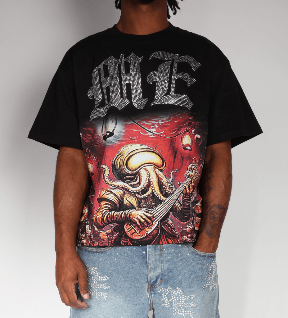 Mixed Emotions Octopus Rhinestone Black Tee by Mixed Emotions - NWAHype 1 for streetwear T-Shirts in USA