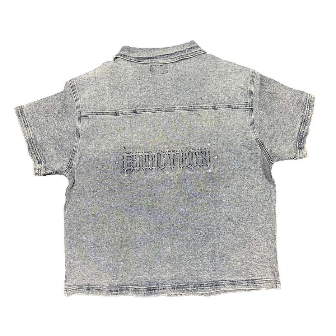 Mixed Emotions Paisley Denim Blue Shirt by Mixed Emotions - NWAHype No.1 for streetwear T-Shirts in USA