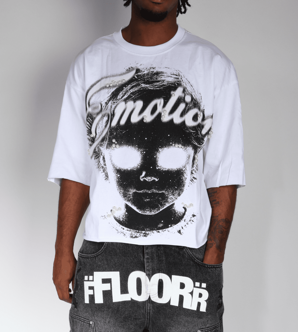 Mixed Emotions Pearl Cropped White Tee by Mixed Emotions - NWAHype 1 for streetwear T-Shirts in USA