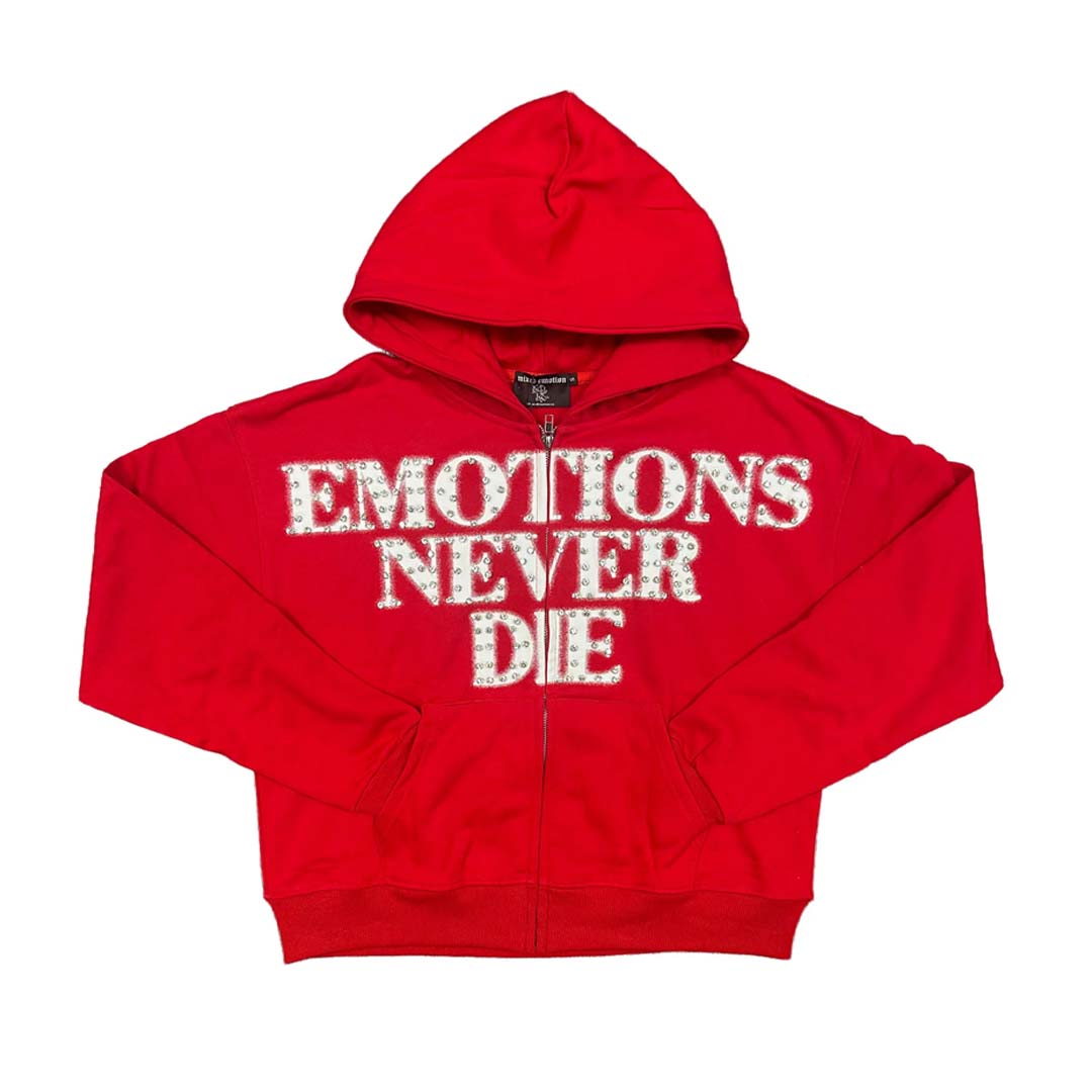 Mixed Emotions Red End Rhinestone Hoodie by Mixed Emotions - NWAHype 1 for streetwear Hoodies in USA