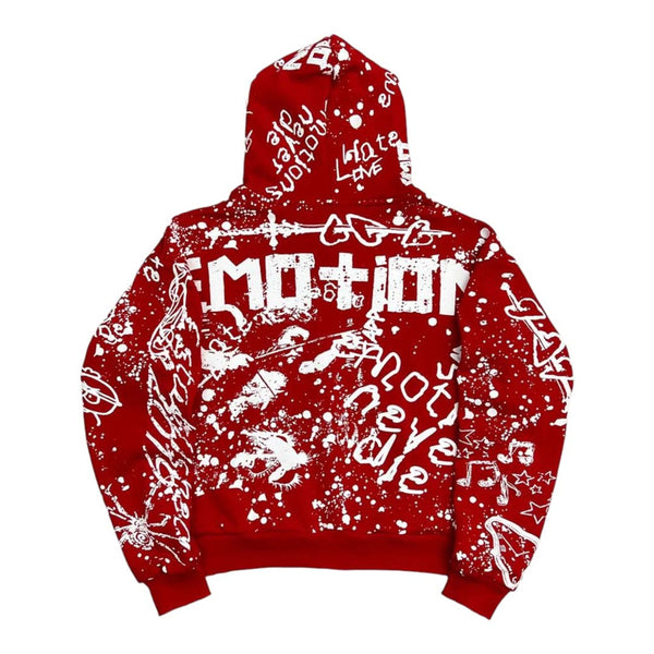 Mixed Emotions Red Graffiti Hoodie by Mixed Emotions - NWAHYPE No.1 for streetwear Hoodies in USA