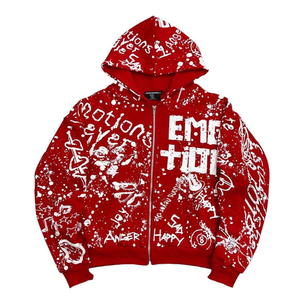 Mixed Emotions Red Graffiti Hoodie by Mixed Emotions - NWAHYPE No.1 for streetwear Hoodies in USA