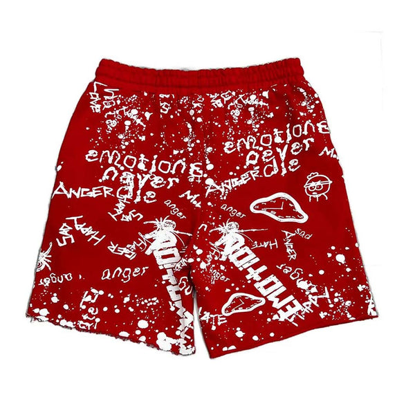 Mixed Emotions Red Graffiti Shorts by Mixed Emotions - NWAHYPE No.1 for streetwear Shorts in USA