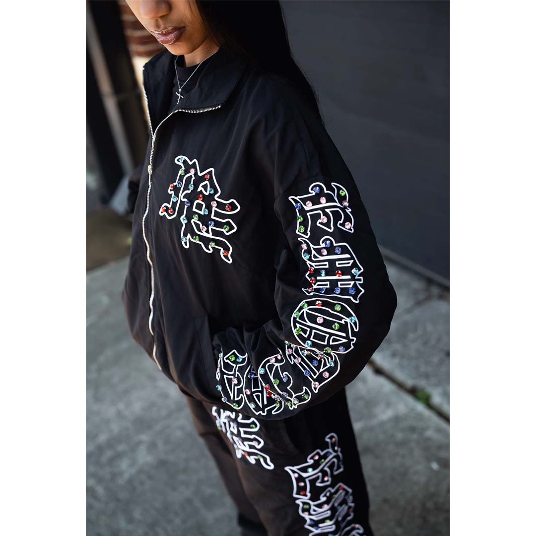 Mixed Emotions Rhinestone Nylon Jacket by Mixed Emotions - NWAHype No.1 for streetwear Hoodies in USA