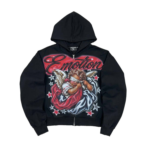 Mixed Emotions Unveiled Zip Up Hoodie Black Red by Mixed Emotions - NWAHYPE No.1 for streetwear Hoodies in USA