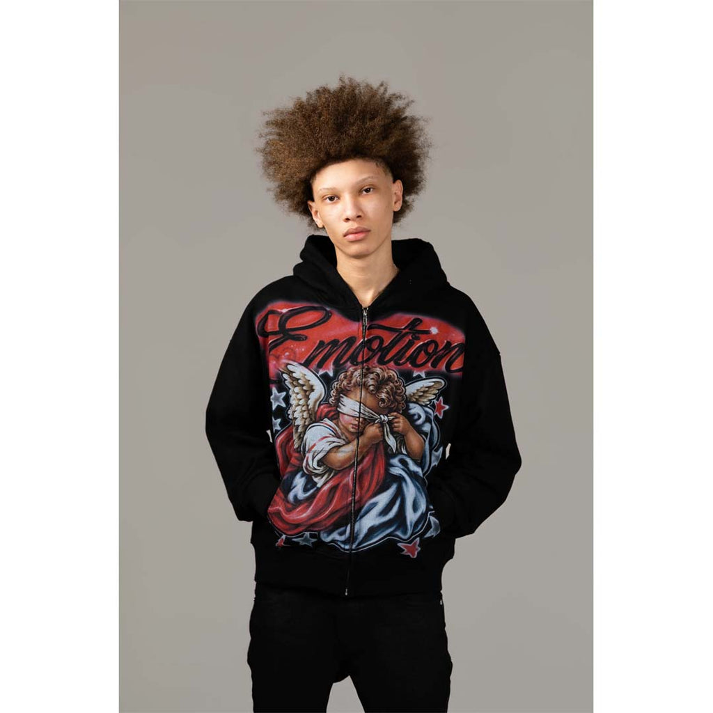 Mixed Emotions Unveiled Zip Up Hoodie Black Red by Mixed Emotions - NWAHYPE No.1 for streetwear Hoodies in USA
