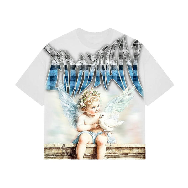 Mixed Emotions White Dove Rhinestone Tee by Mixed Emotions - NWAHype 1 for streetwear T-Shirts in USA