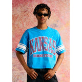 Homme Femme Kansas Cropped Tee Blue