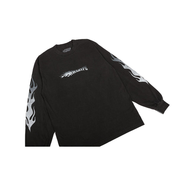 NWA Hype Flames Logo Faded Grey LS Tee by NWAHype - NWAHype 1 for streetwear T-Shirts in USA