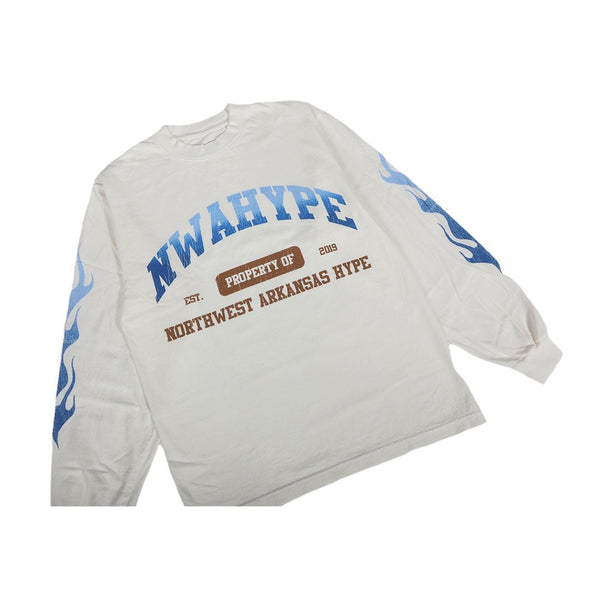 NWA Hype Property Of LS Tee Cream Blue by NWAHype - NWAHype 1 for streetwear T-Shirts in USA