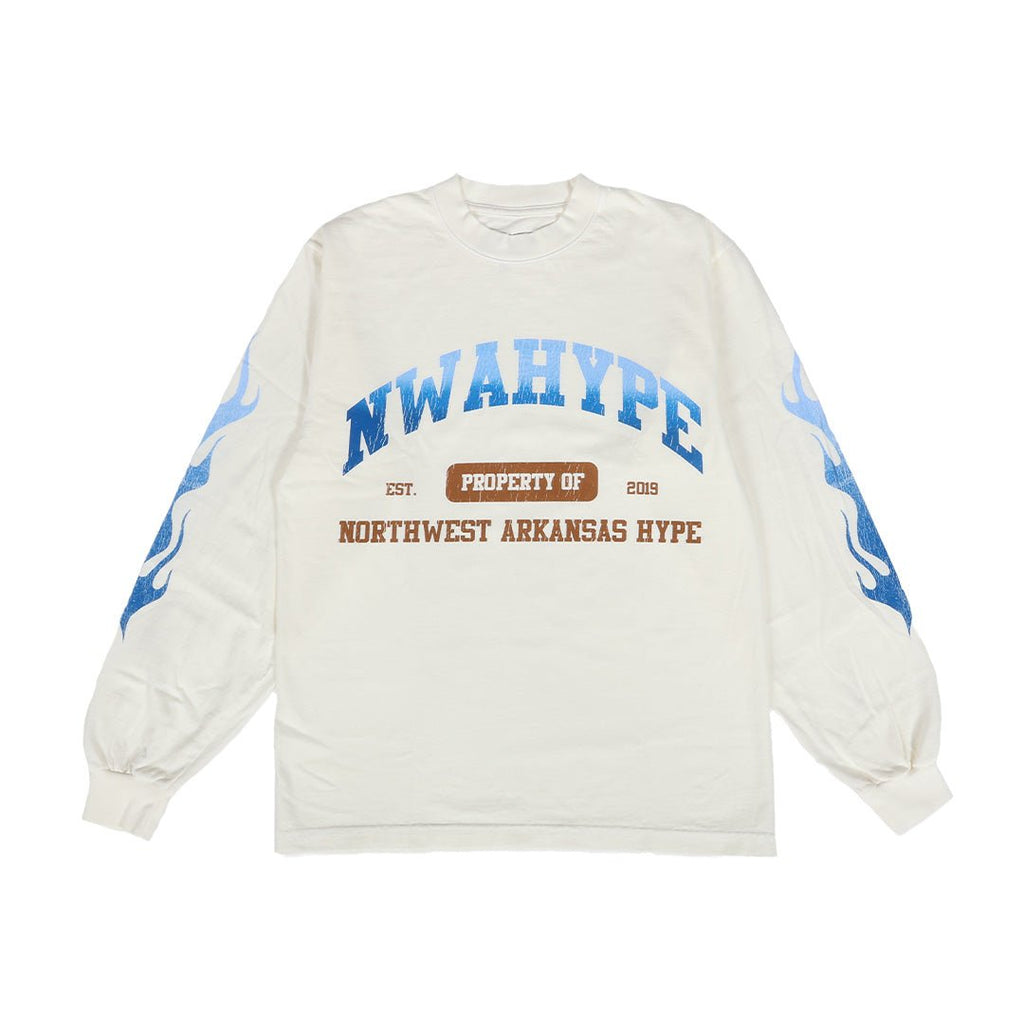 NWA Hype Property Of LS Tee Cream Blue by NWAHype - NWAHype 1 for streetwear T-Shirts in USA