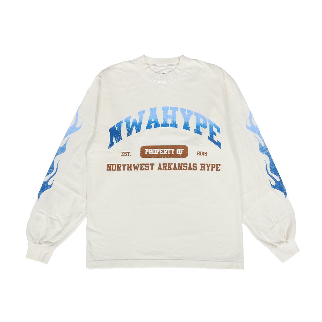 NWA Hype Property Of LS Tee Cream Blue by NWAHype - NWAHype 1 for streetwear T-Shirts in USA