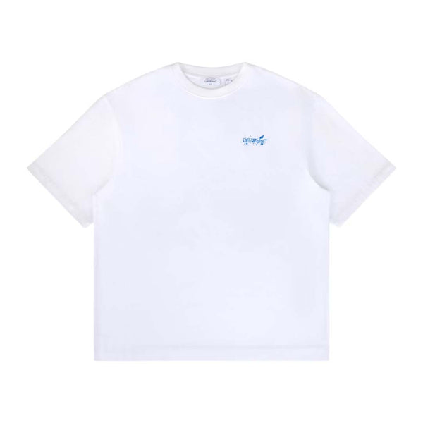 OFF-WHITE Paint Splatter Arrow Diag Skate Fit Tee White Blue by Off White - NWAHYPE No.1 for streetwear T-Shirts in USA
