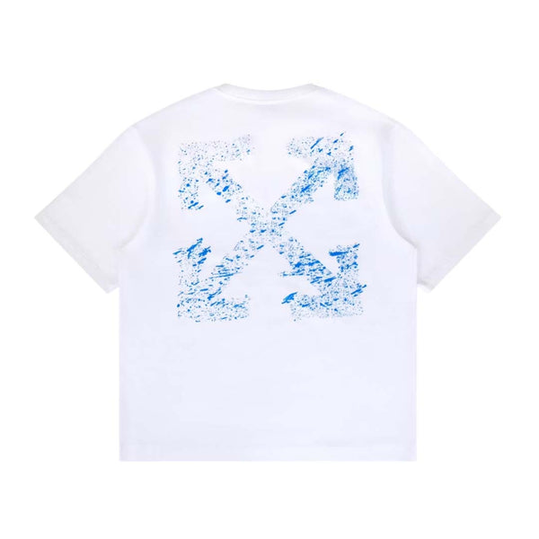 OFF-WHITE Paint Splatter Arrow Diag Skate Fit Tee White Blue by Off White - NWAHYPE No.1 for streetwear T-Shirts in USA