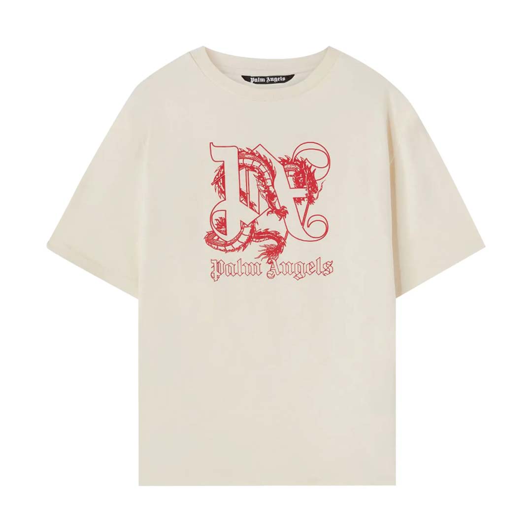 Palm Angels Dragon Lunar New Year Tee Beige by Palm Angels - NWAHype No.1 for streetwear T-Shirts in USA