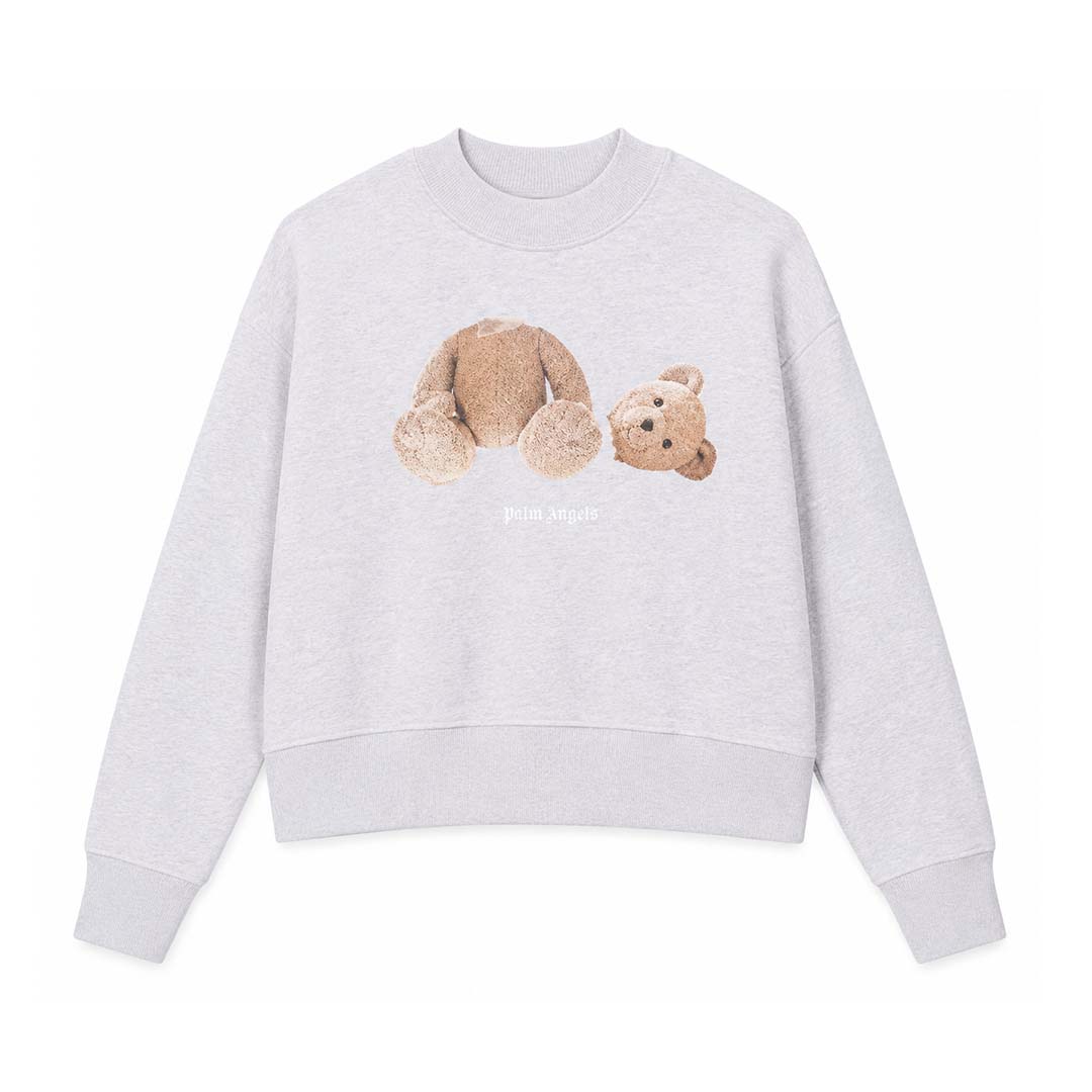 Palm Angels KIDS Bear Crewneck Melange Grey by Palm Angels - NWAHYPE No.1 for streetwear KIDS in USA