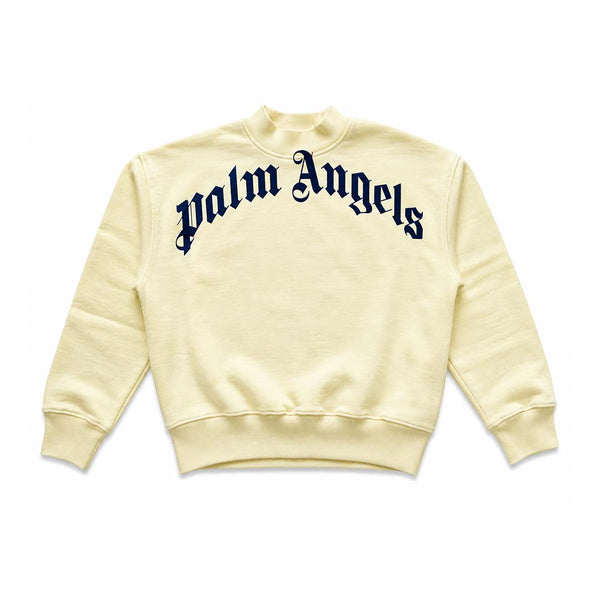 Palm Angels KIDS Classic Over Logo Crewneck Yellow Navy Blue by Palm Angels - NWAHYPE No.1 for streetwear KIDS in USA