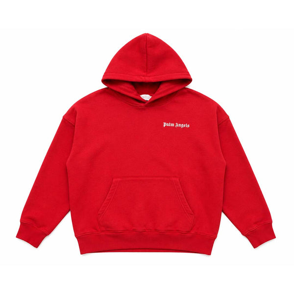 Palm Angels KIDS Classic Over Logo Hoodie Red White by Palm Angels - NWAHYPE No.1 for streetwear KIDS in USA